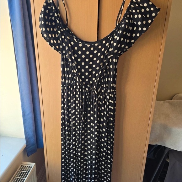 Roma Black and White Polka Dot Maxi Dress - Picture 1 of 2